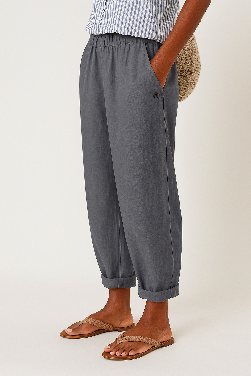 Women's Loose Fit Casual Pants with Side Pockets
