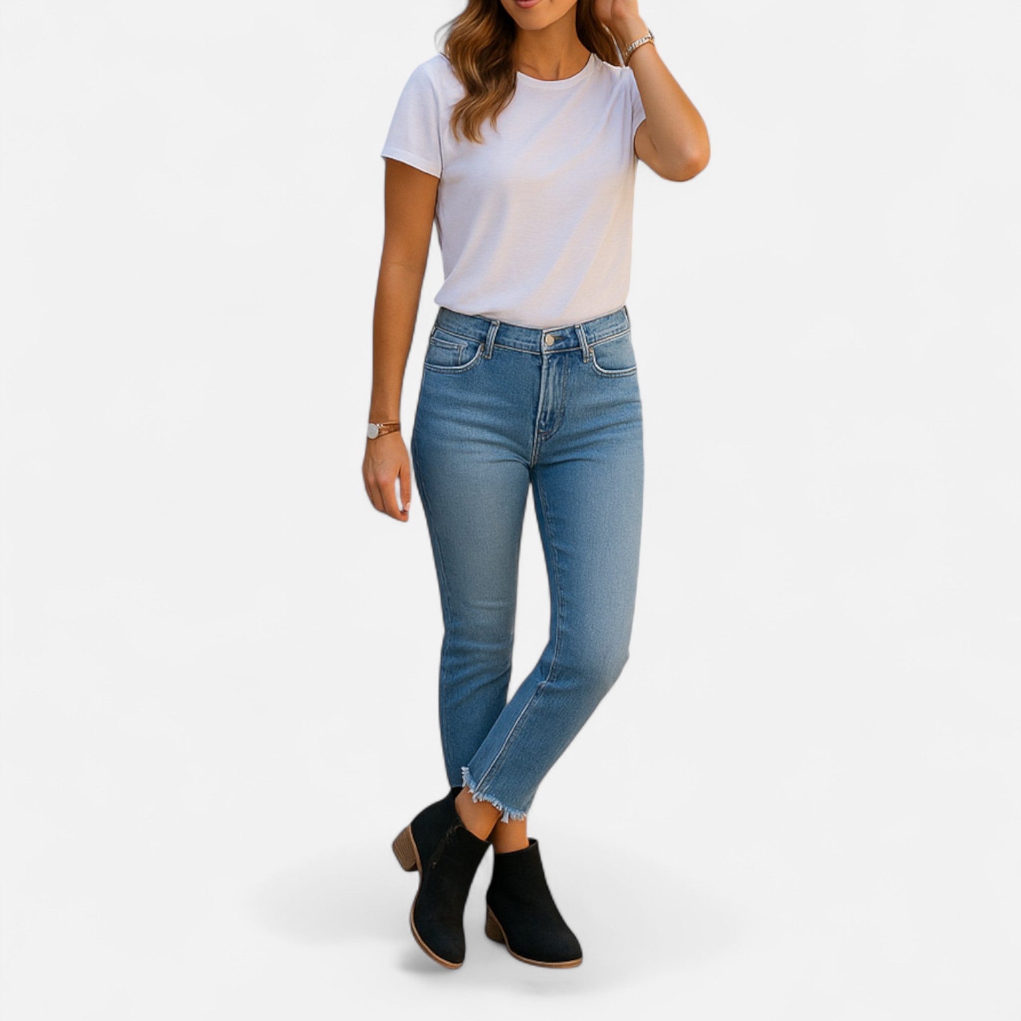 Women's Ankle Boots with Block Heel and Side Zip