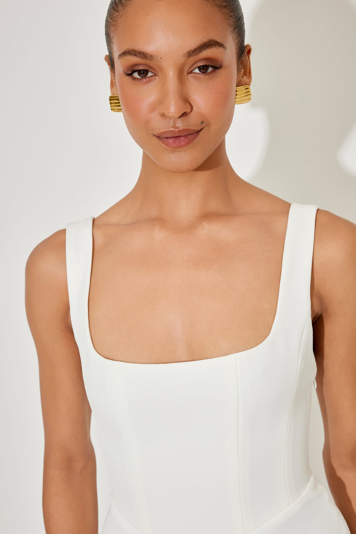 Zuzana - Women's Midi Dress with Square Neck