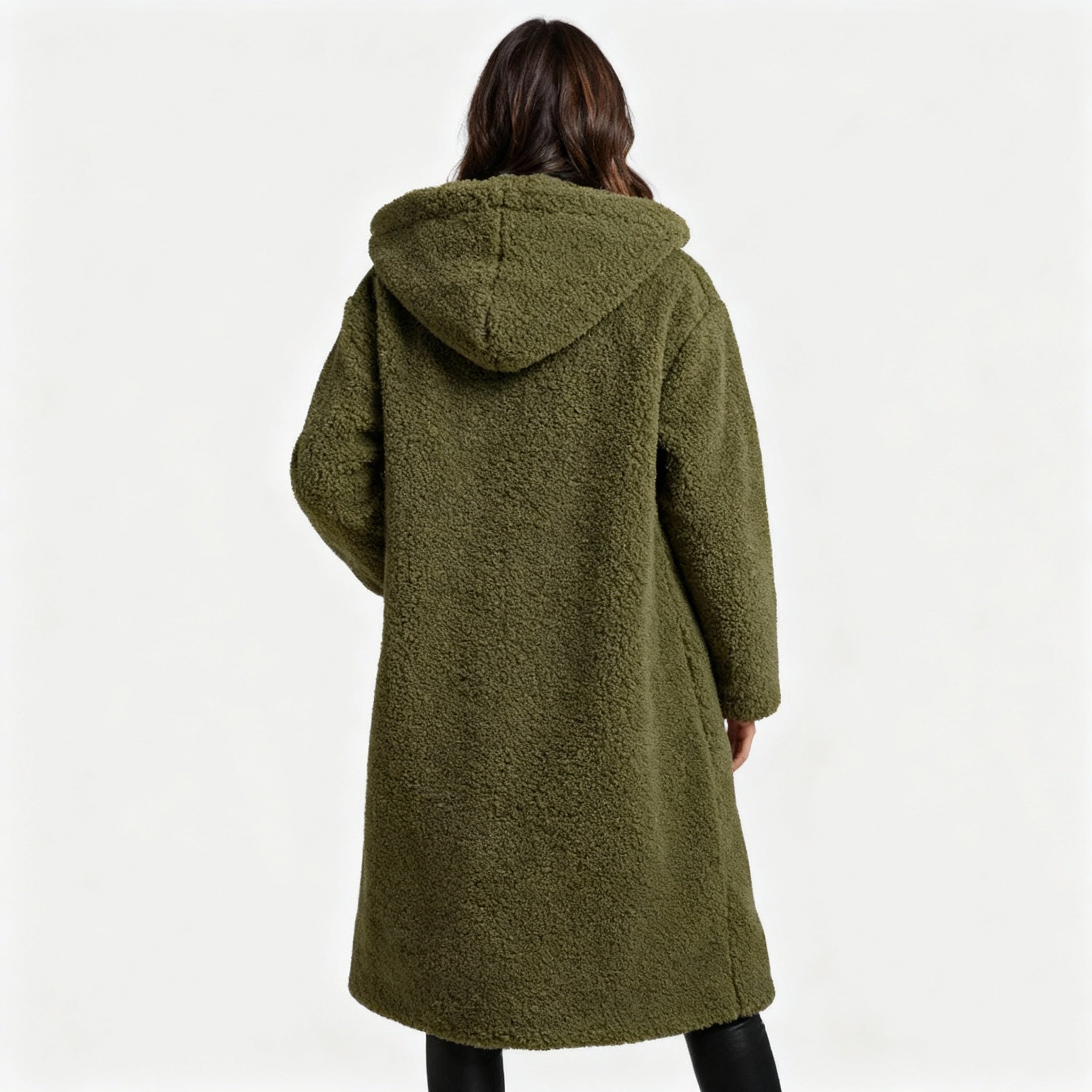Women's Teddy Hooded Coat with Wide Lapels - photo 3