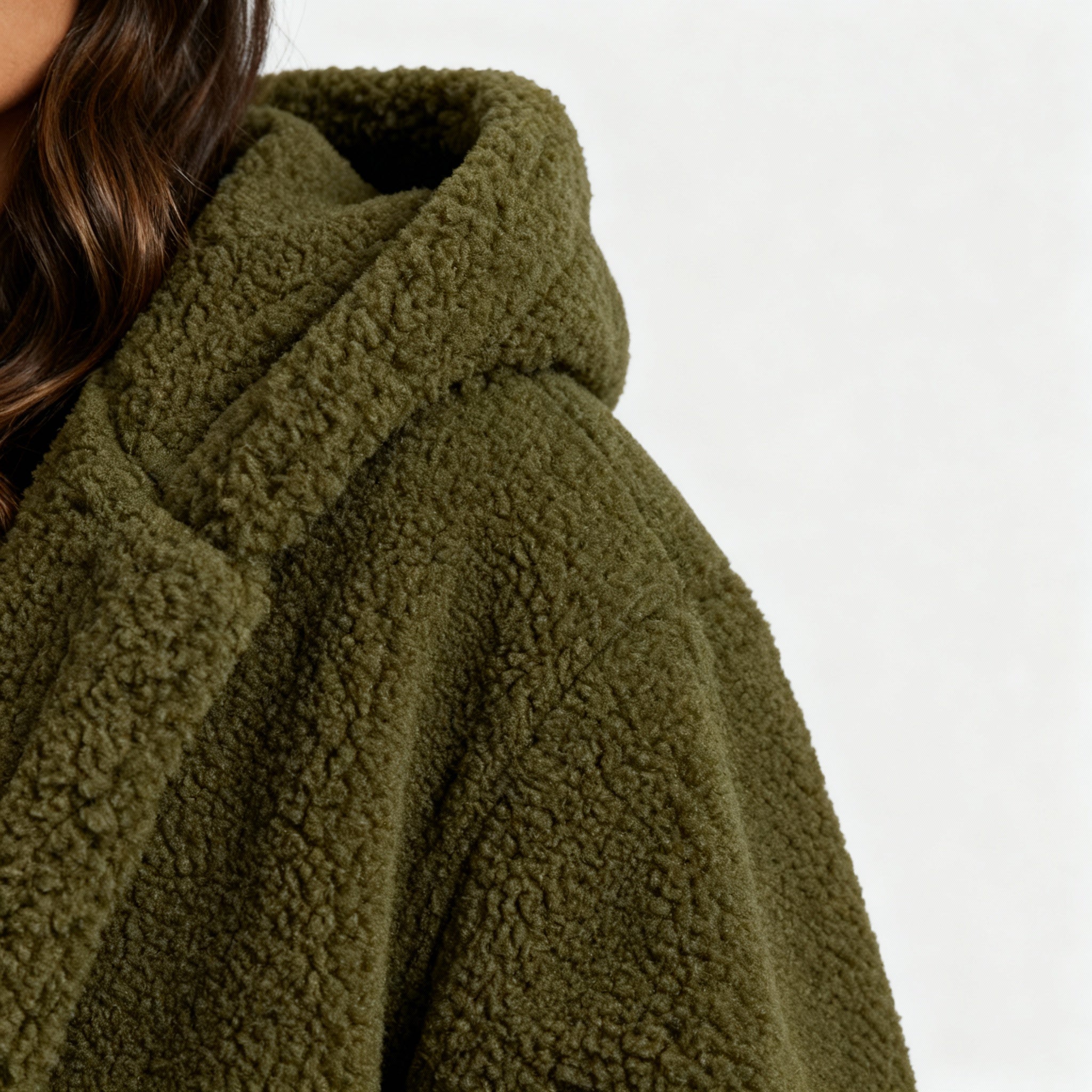 Women's Teddy Hooded Coat with Wide Lapels - photo 5