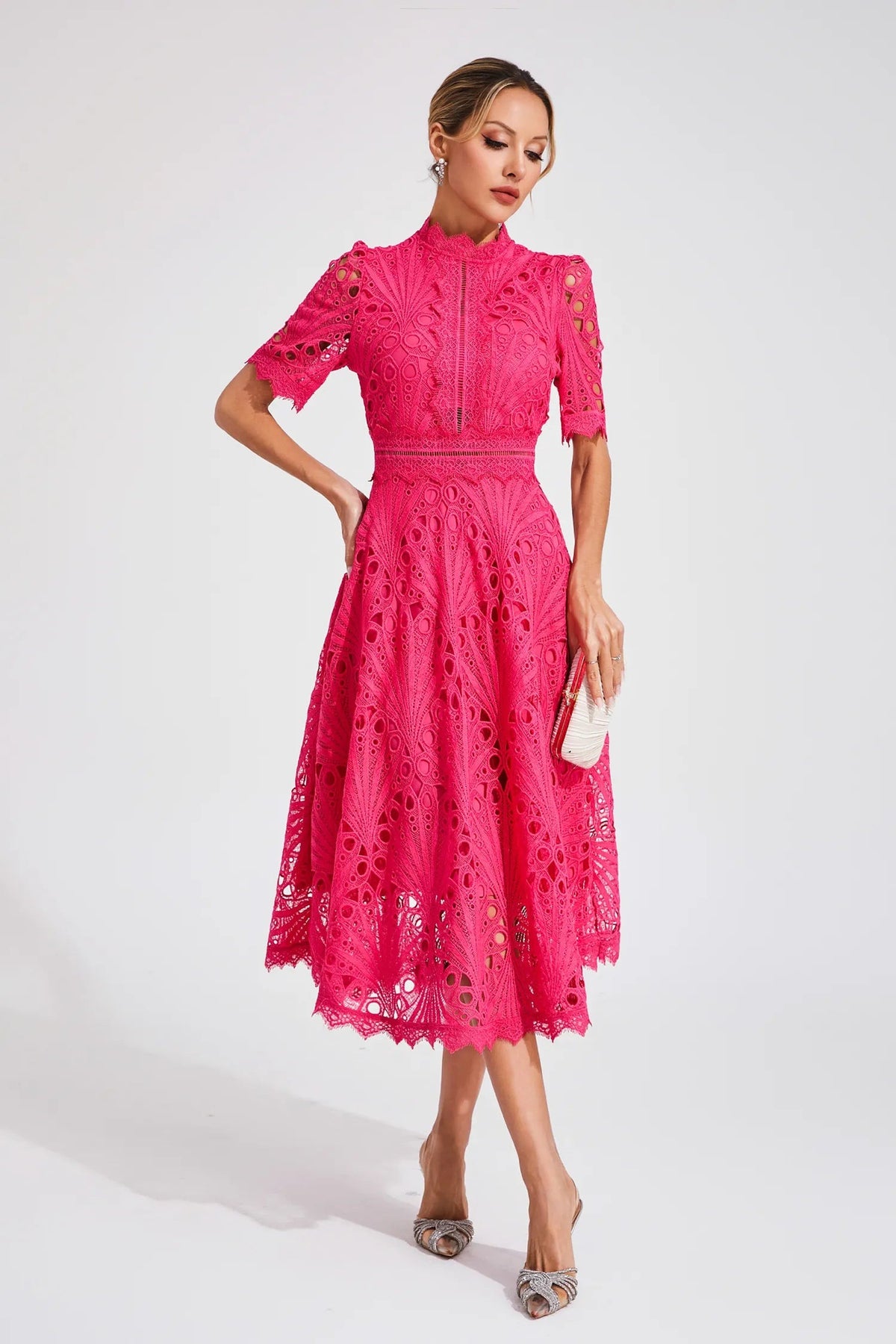 Aviana - Women's Elegant Lace Midi Dress - photo 4