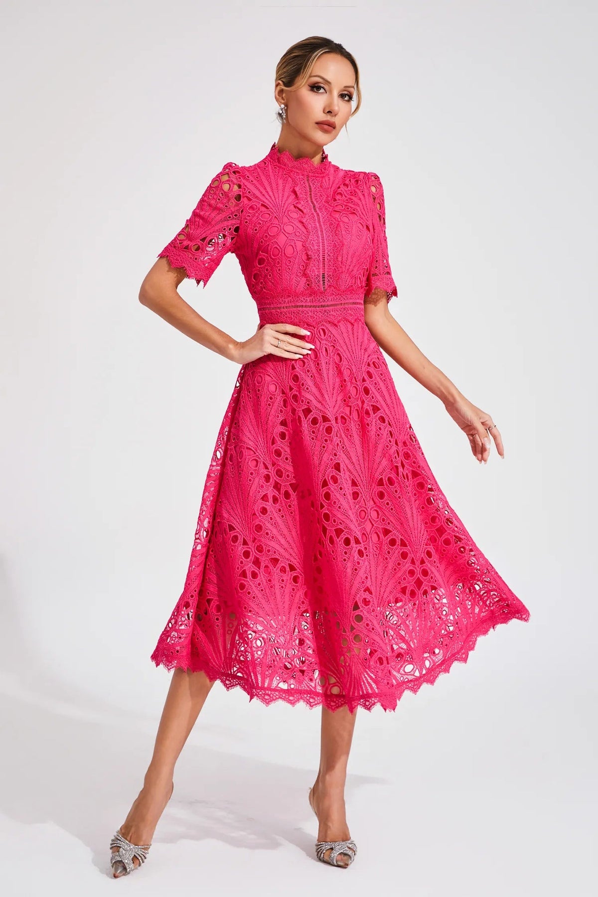 Aviana - Women's Elegant Lace Midi Dress - photo 5