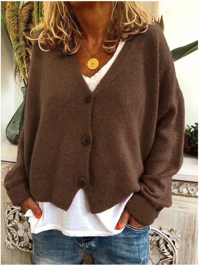 Women's Relaxed Button-Up V-Neck Cardigan - photo 10
