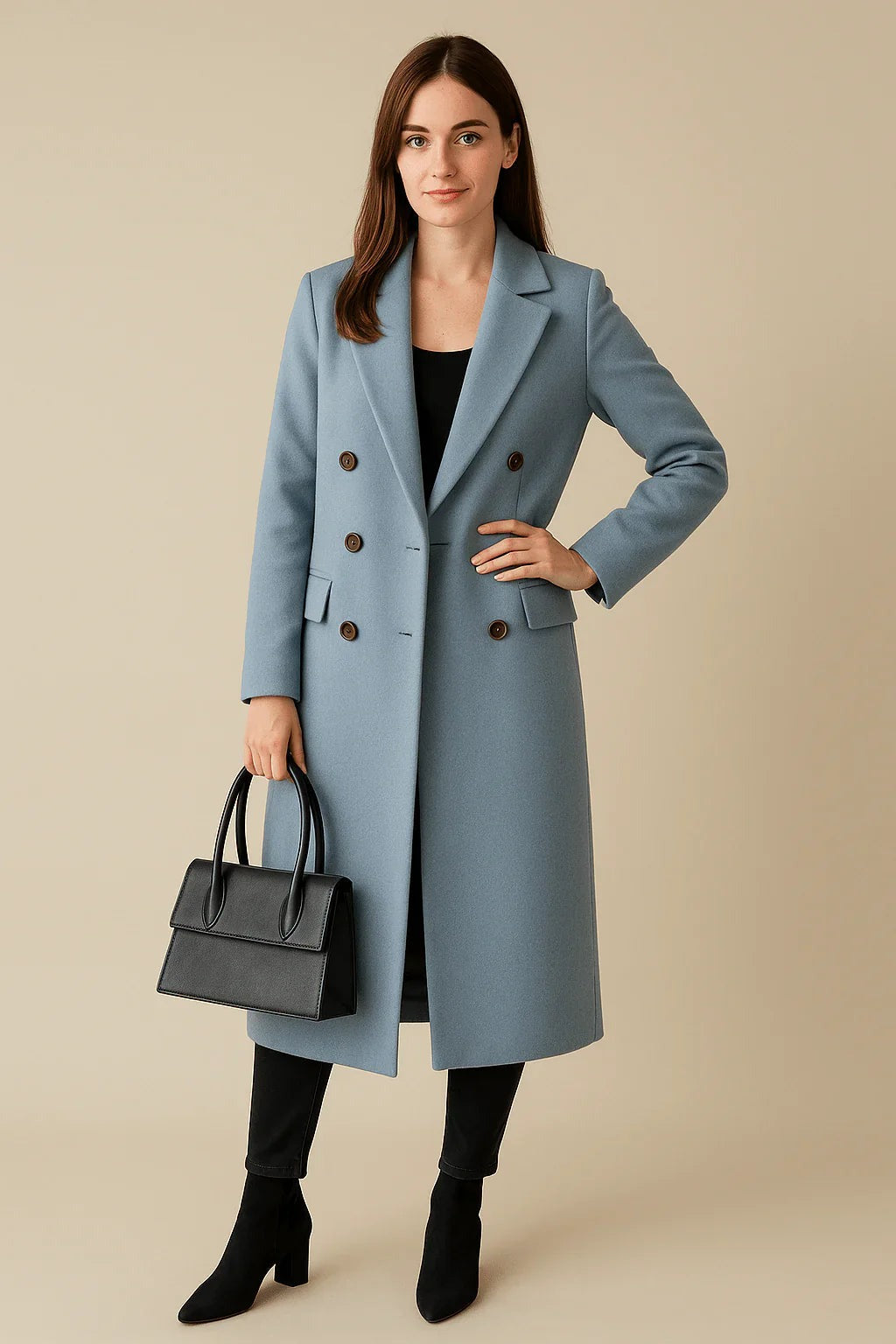 Johanna – Women’s Long Wool-Blend Double-Breasted Coat with Tailored Fit - photo 2