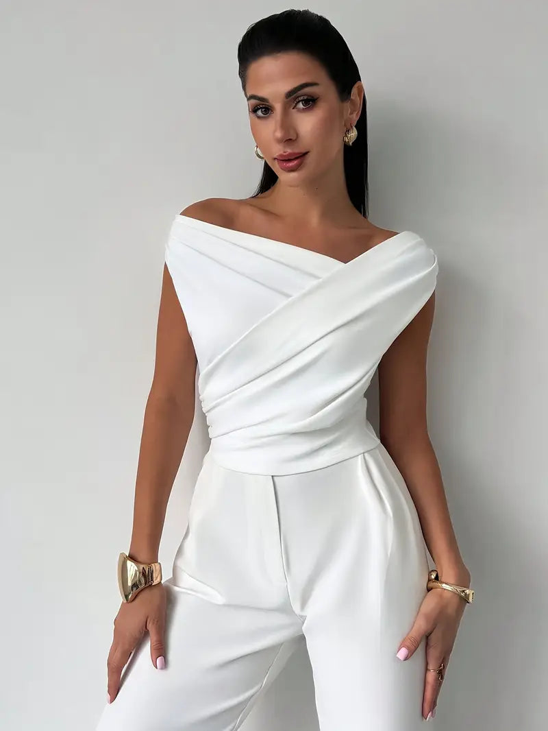 Women's Draped Shoulder Top for Evening Occasions - photo 7