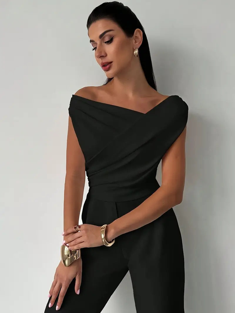 Women's Draped Shoulder Top for Evening Occasions - photo 10