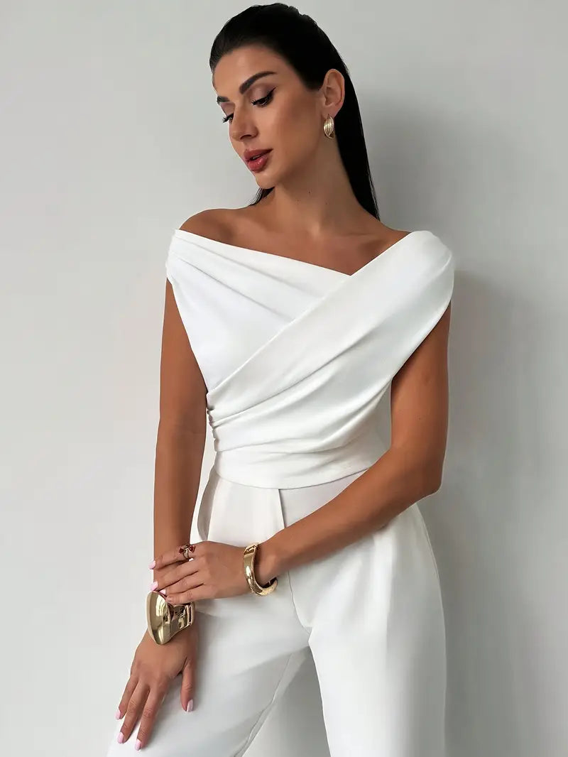Women's Draped Shoulder Top for Evening Occasions - photo 4