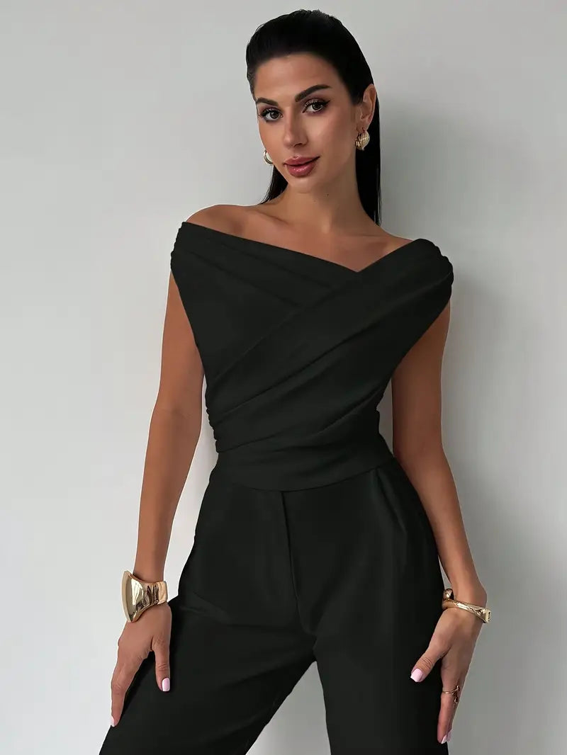 Women's Draped Shoulder Top for Evening Occasions - photo 12