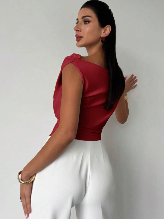 Women's Draped Shoulder Top for Evening Occasions - photo 15