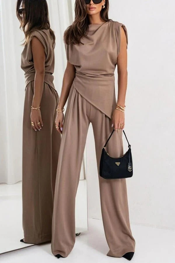 Women's Light Grey Two Piece Trouser Suit for Weddings and Work - photo 2