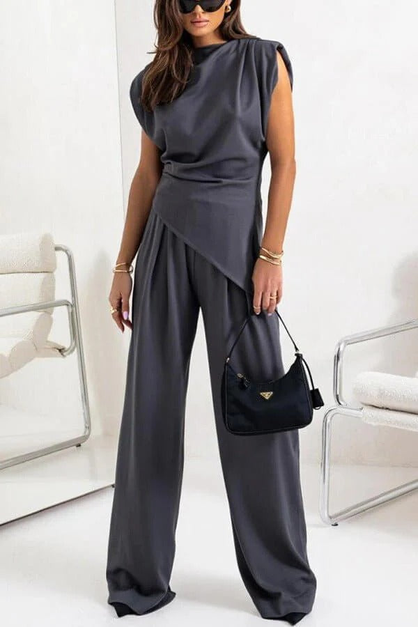 Women's Light Grey Two Piece Trouser Suit for Weddings and Work - photo 4