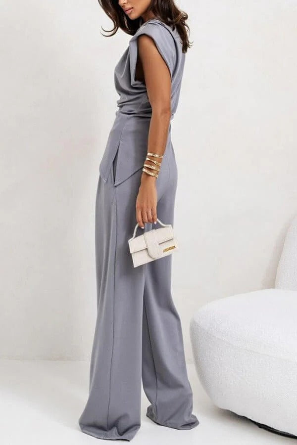 Women's Light Grey Two Piece Trouser Suit for Weddings and Work - photo 5