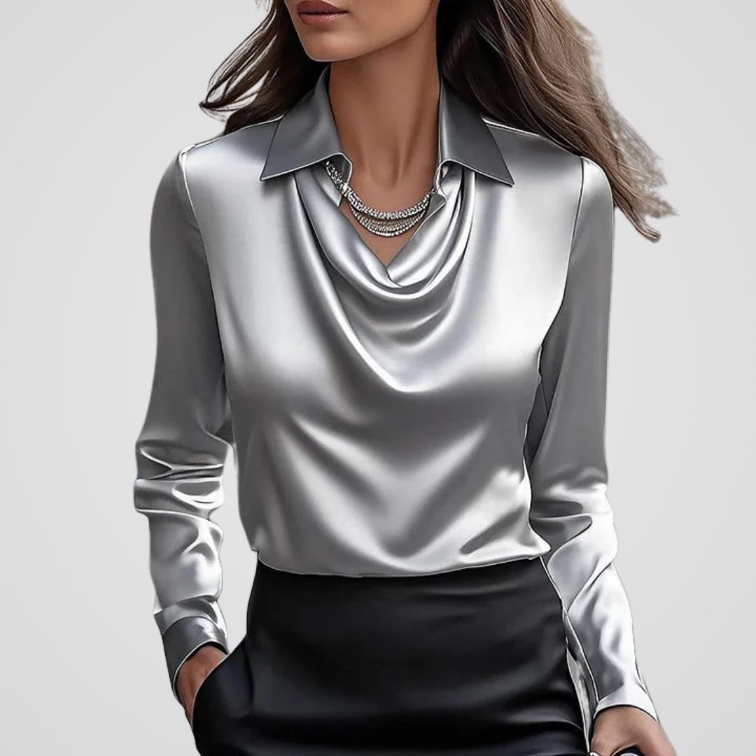 Isabella | Blusa in raso da donna elegante con scollo morbido
