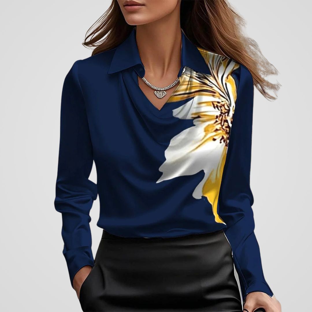Isabella | Blusa in raso da donna elegante con scollo morbido