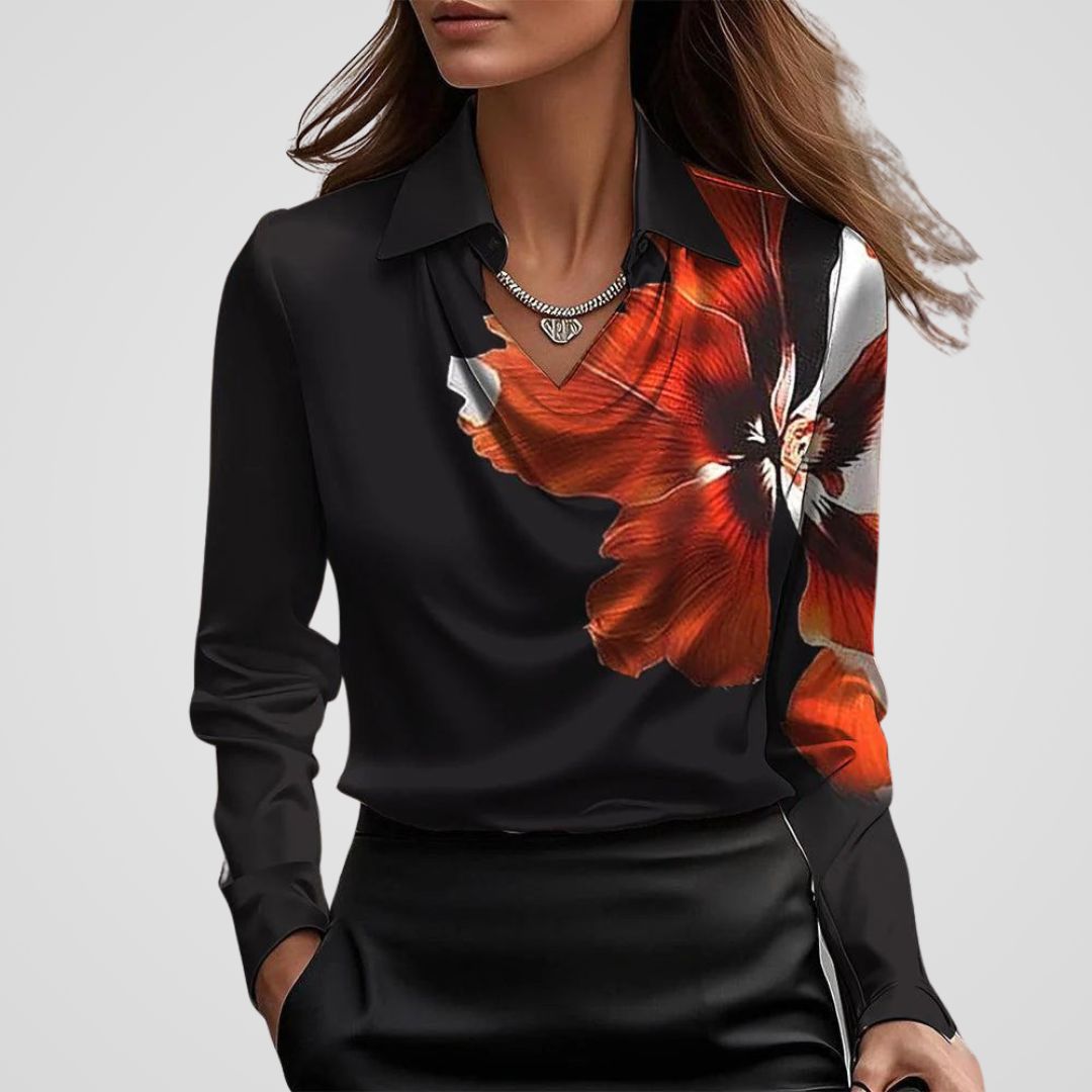Isabella | Blusa in raso da donna elegante con scollo morbido