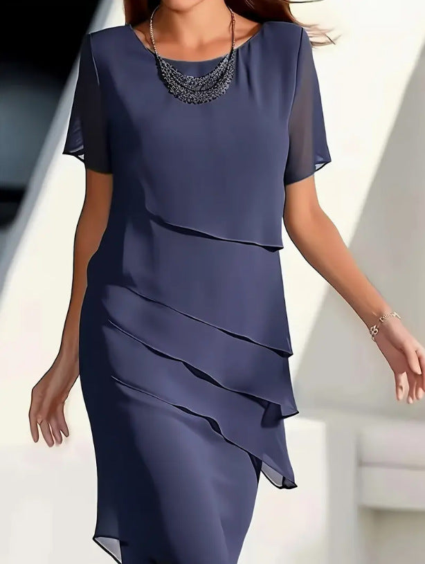 Women's Chiffon Pleated Midi Dress for Formal Events - photo 5