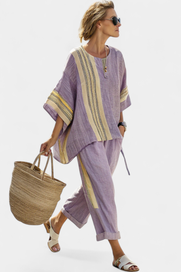 Anzaleira - Completo a righe da donna
