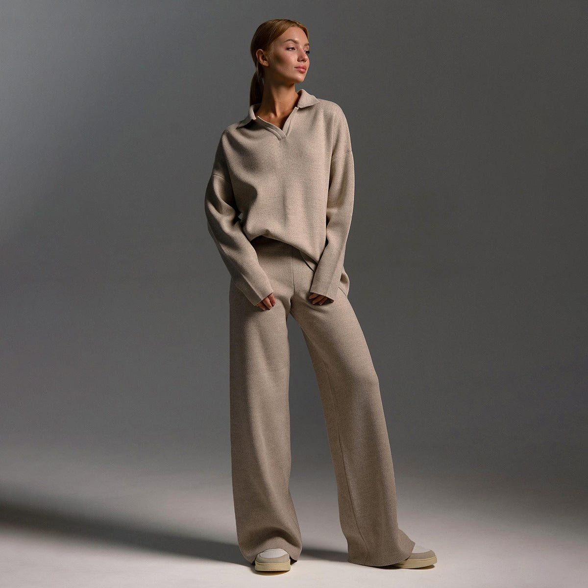 Women's Wide-Leg Polo Loungewear Set - photo 10