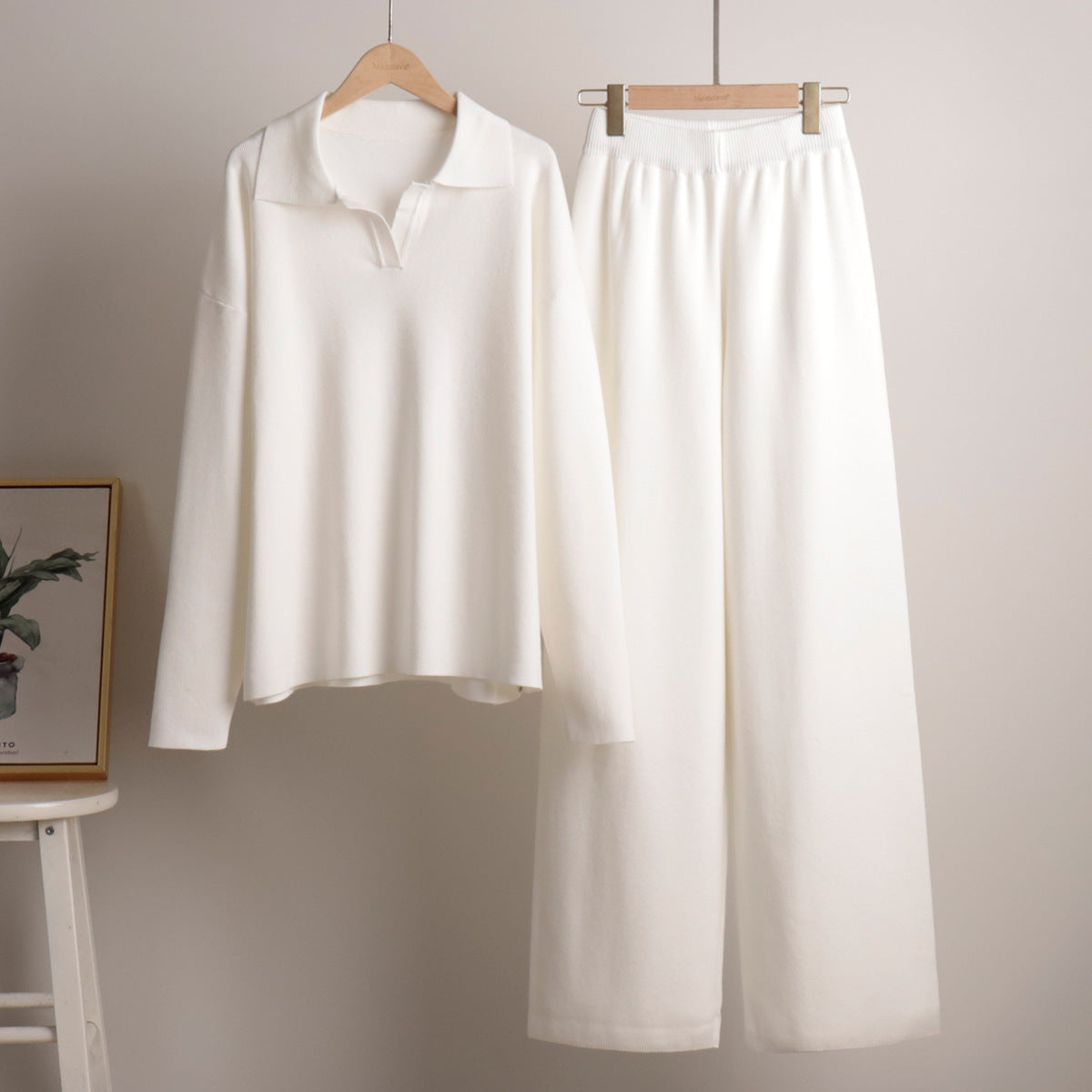 Women's Wide-Leg Polo Loungewear Set - photo 4