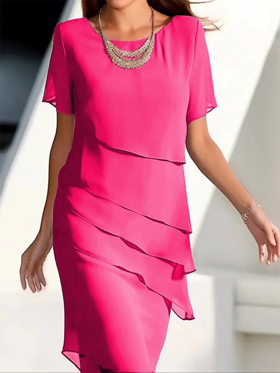 Women's Chiffon Pleated Midi Dress for Formal Events - photo 6