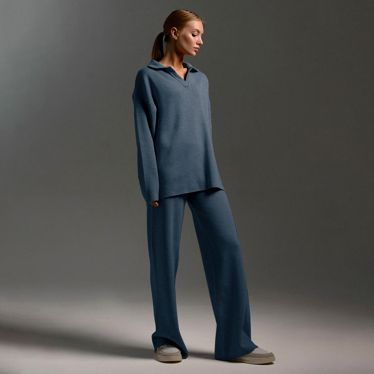 Women's Wide-Leg Polo Loungewear Set - photo 2