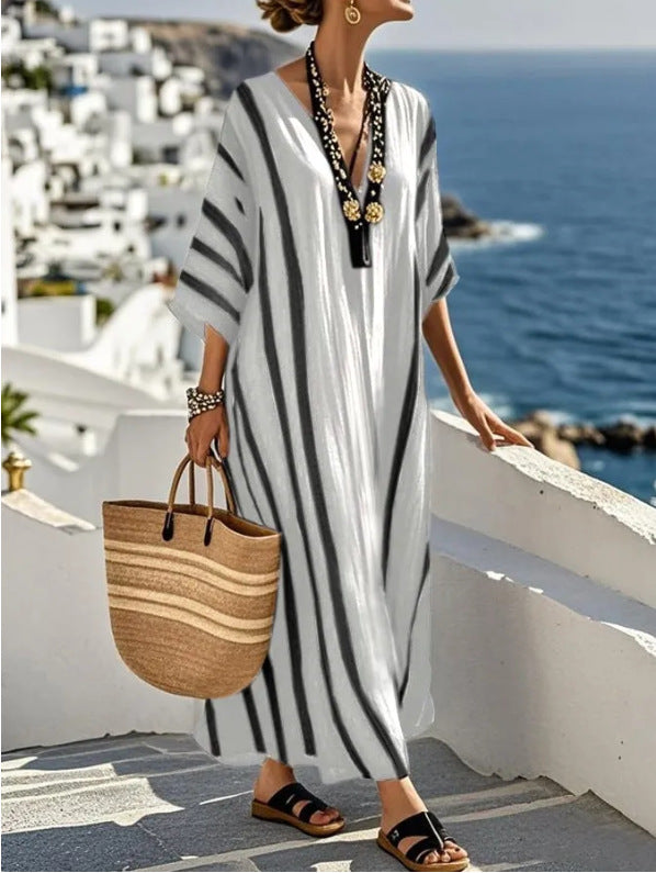 Rochie caftan lungă șic, pentru un stil mediteranean lejer
