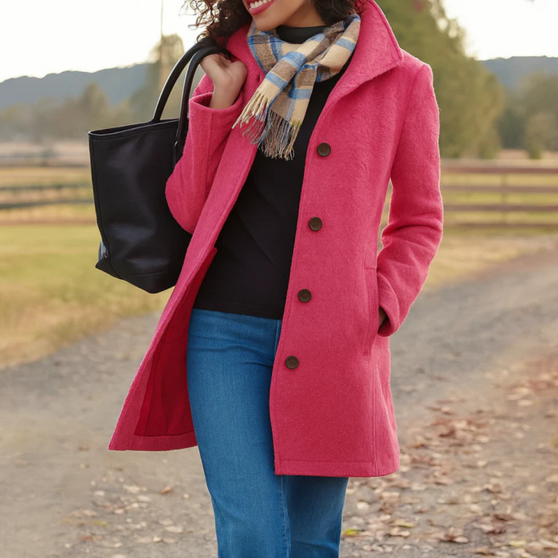 Women's Tailored Coat with Double Breasted Front