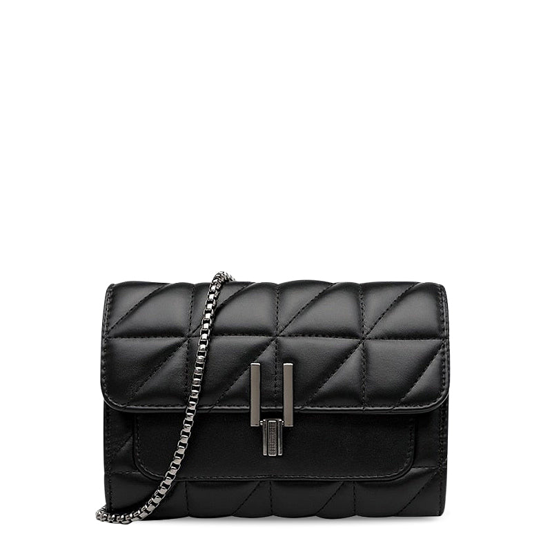 Women's Quilted Cross Body Bag - Black