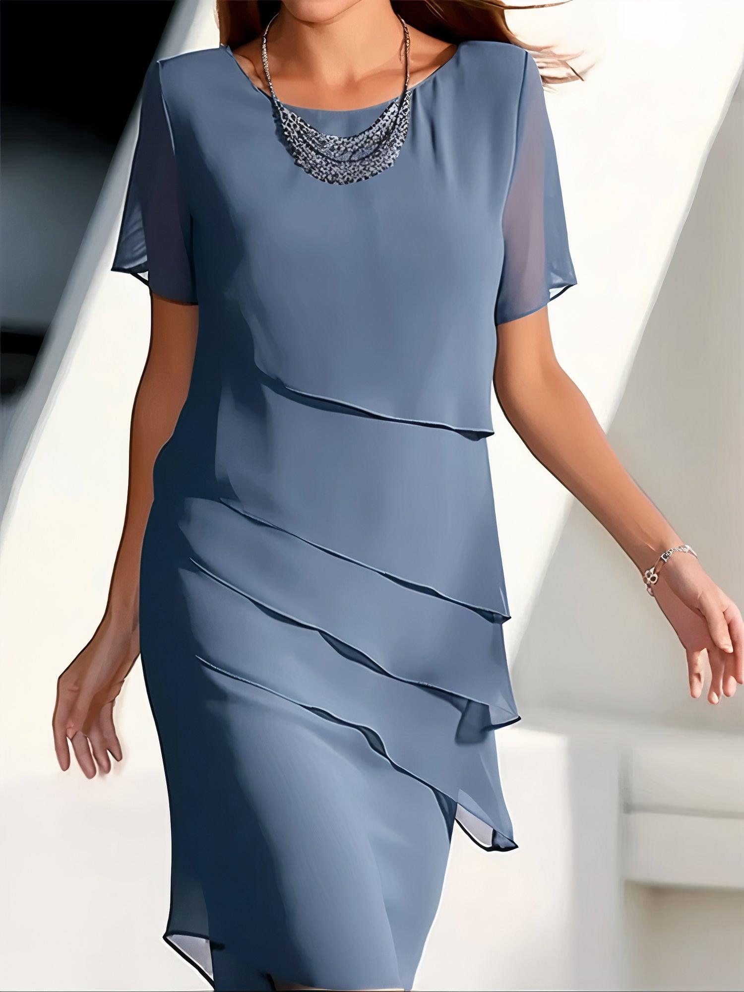 Women's Chiffon Pleated Midi Dress for Formal Events - photo 2