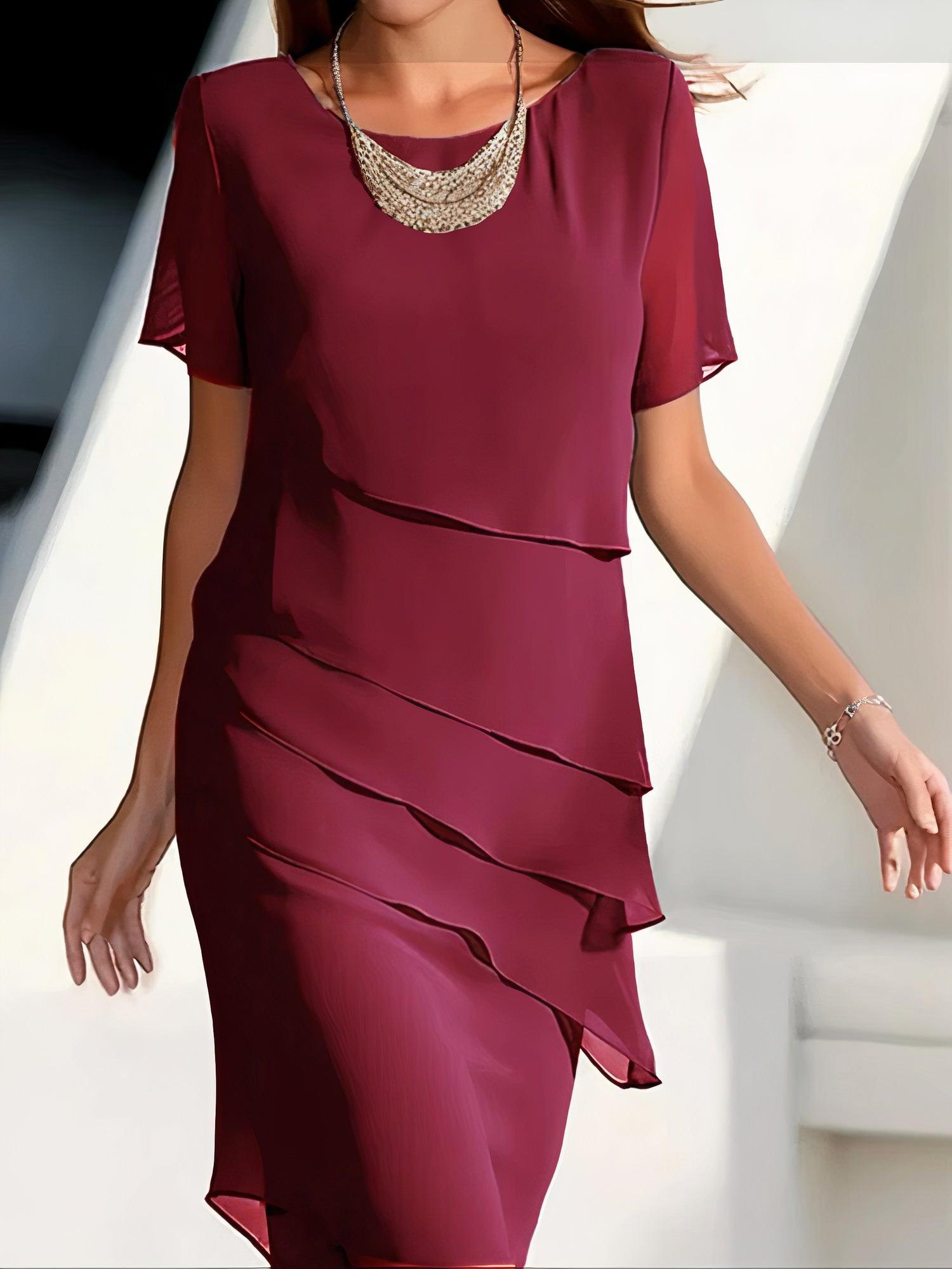 Women's Chiffon Pleated Midi Dress for Formal Events - photo 1