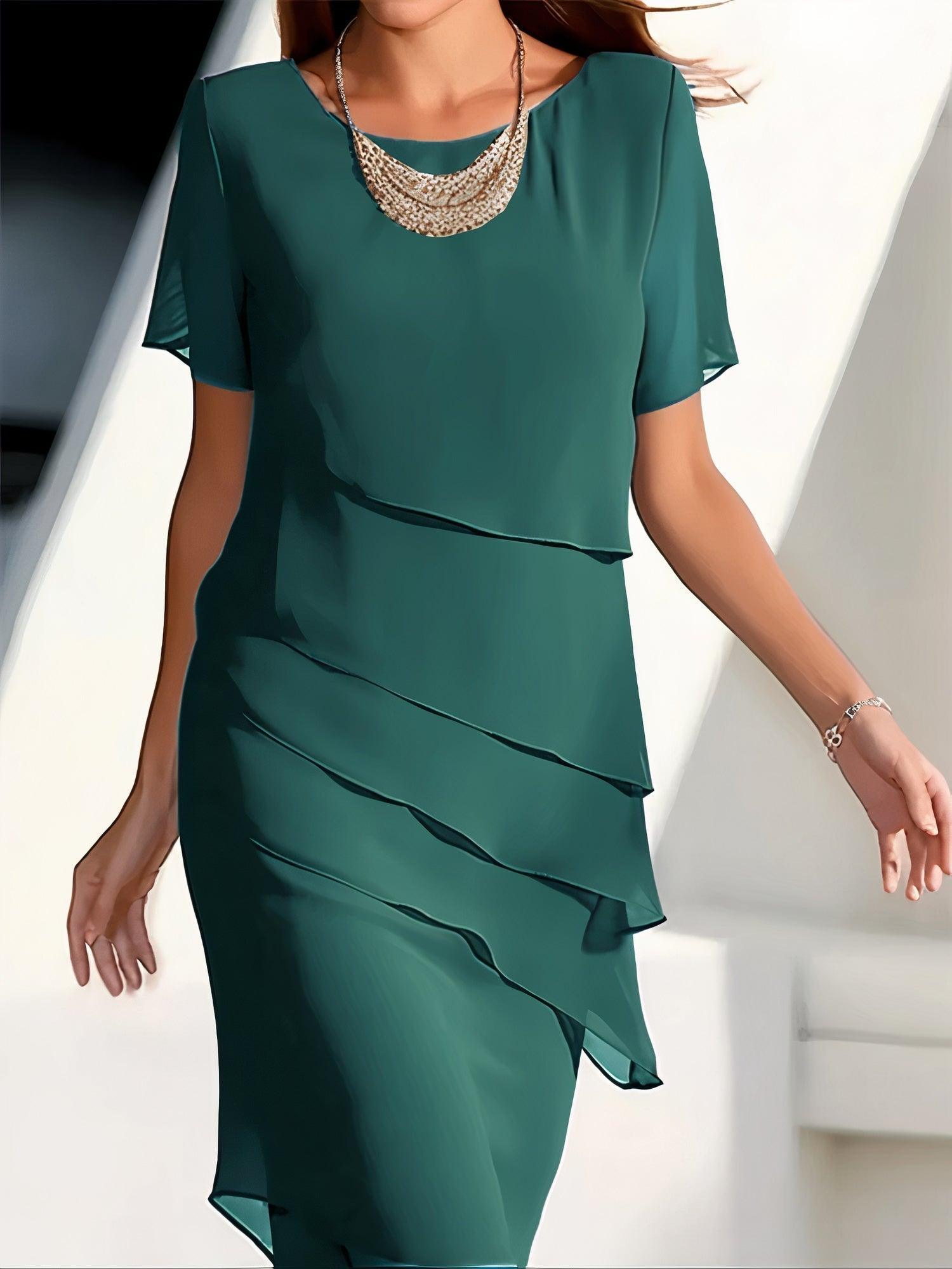 Women's Chiffon Pleated Midi Dress for Formal Events - photo 3