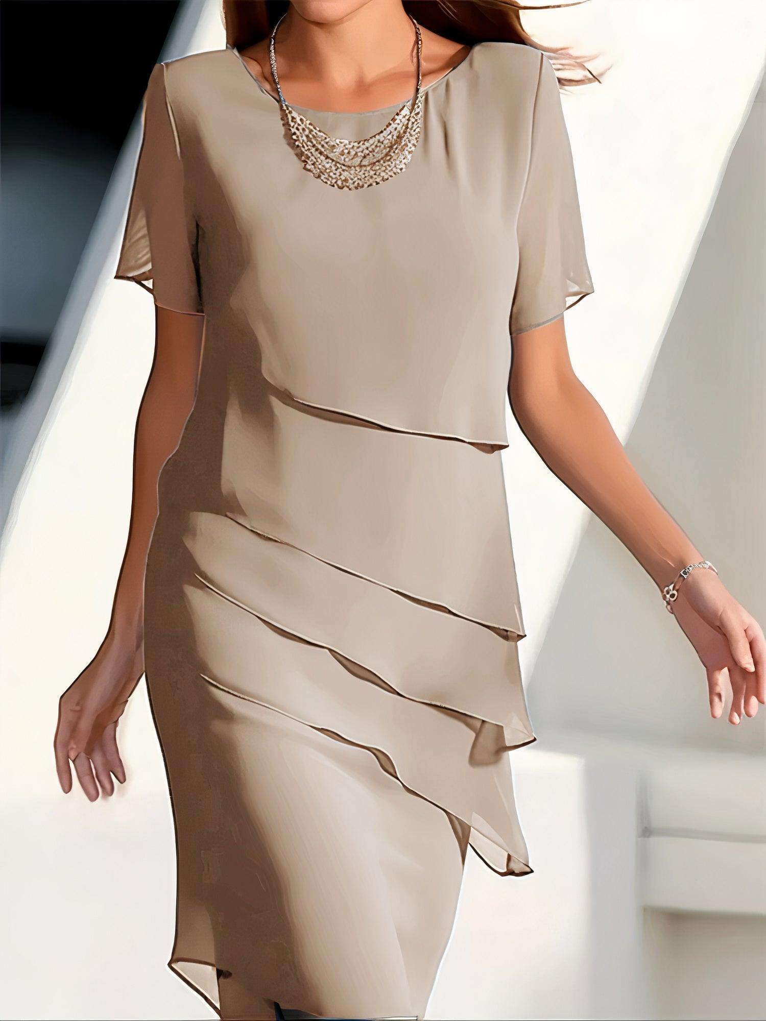 Women's Chiffon Pleated Midi Dress for Formal Events - photo 4