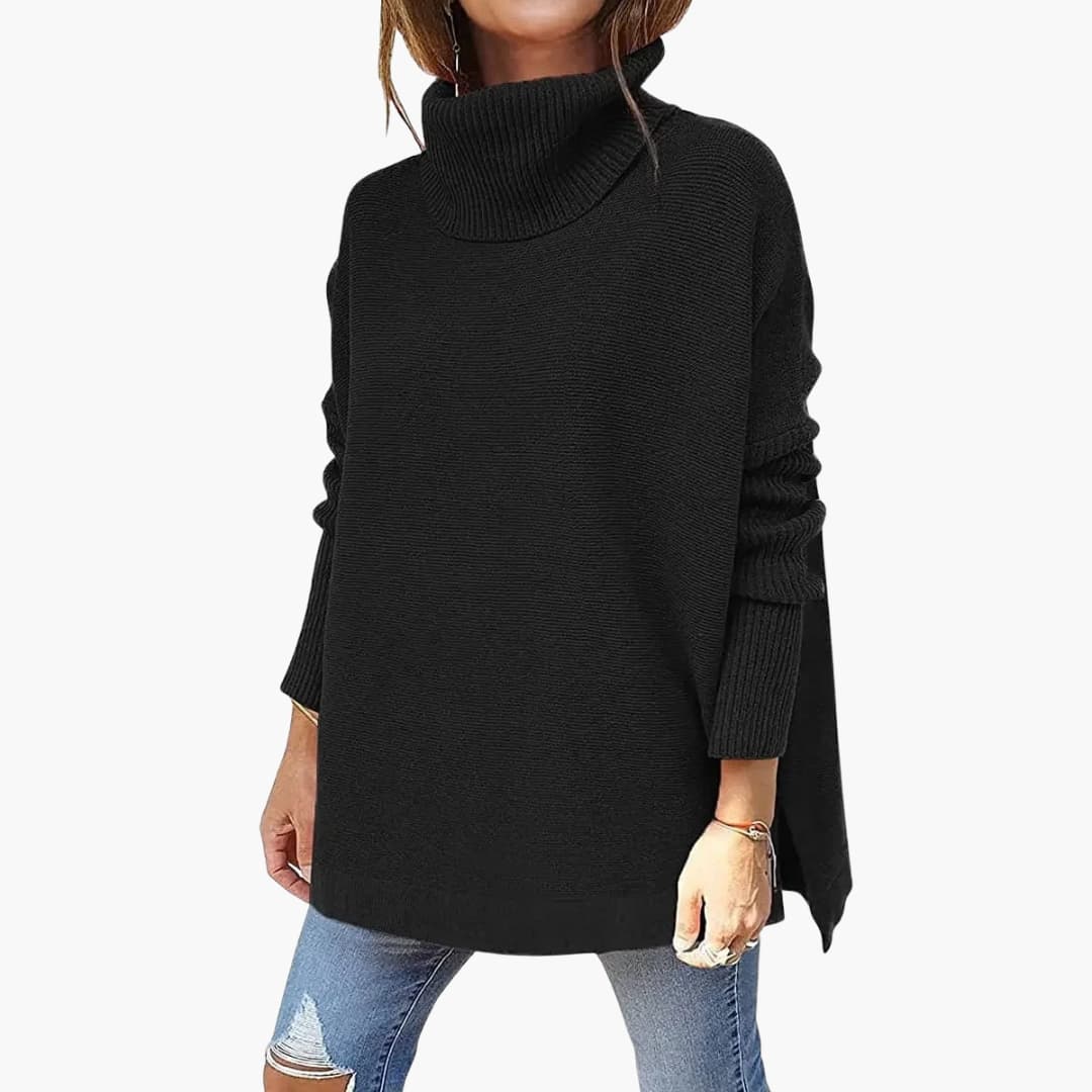 Women's Turtleneck Knit Sweater with Oversized Fit - photo 5