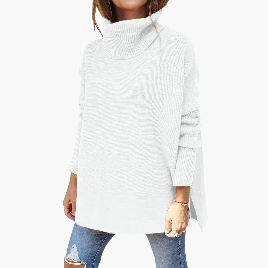 Women's Turtleneck Knit Sweater with Oversized Fit - photo 6