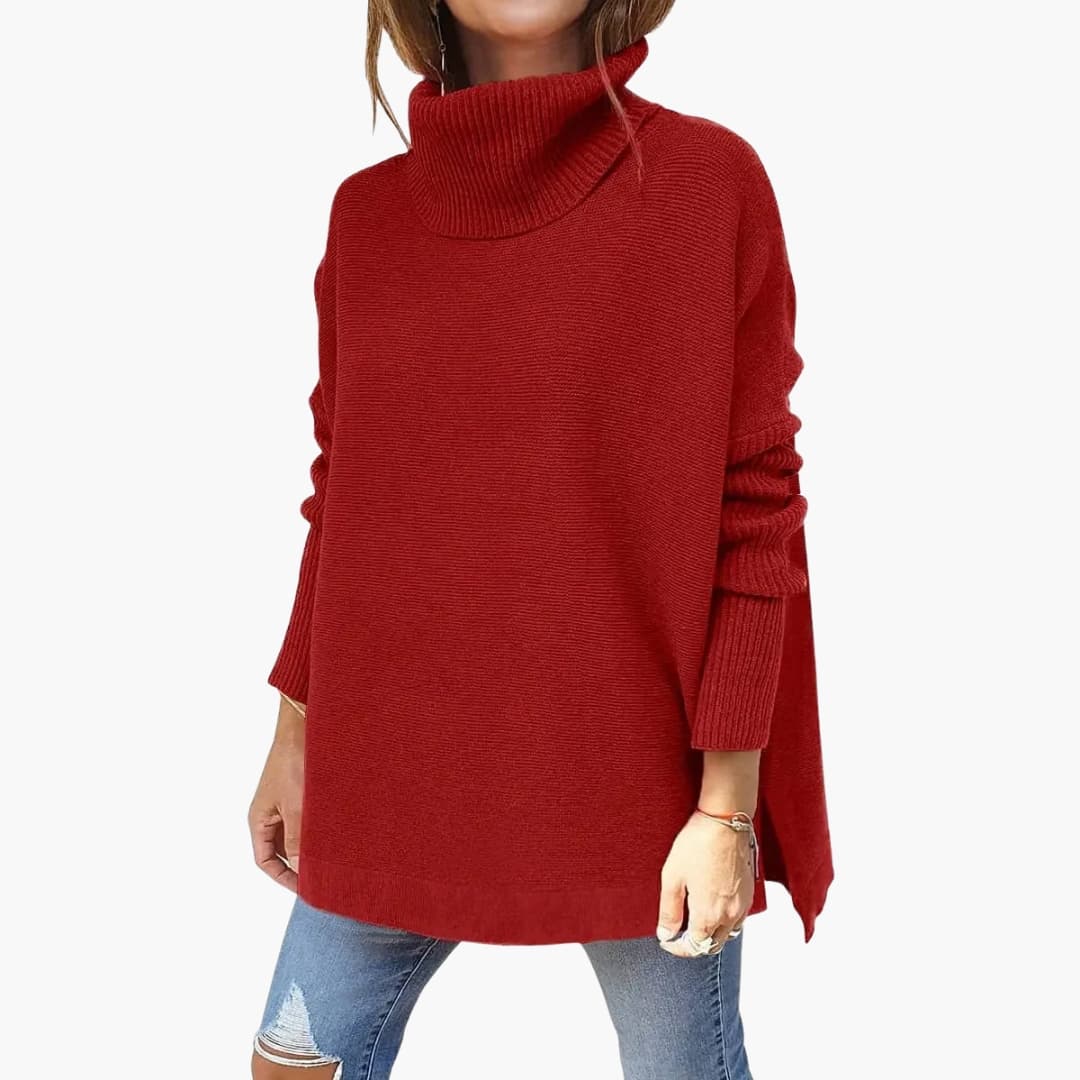Women's Turtleneck Knit Sweater with Oversized Fit - photo 7