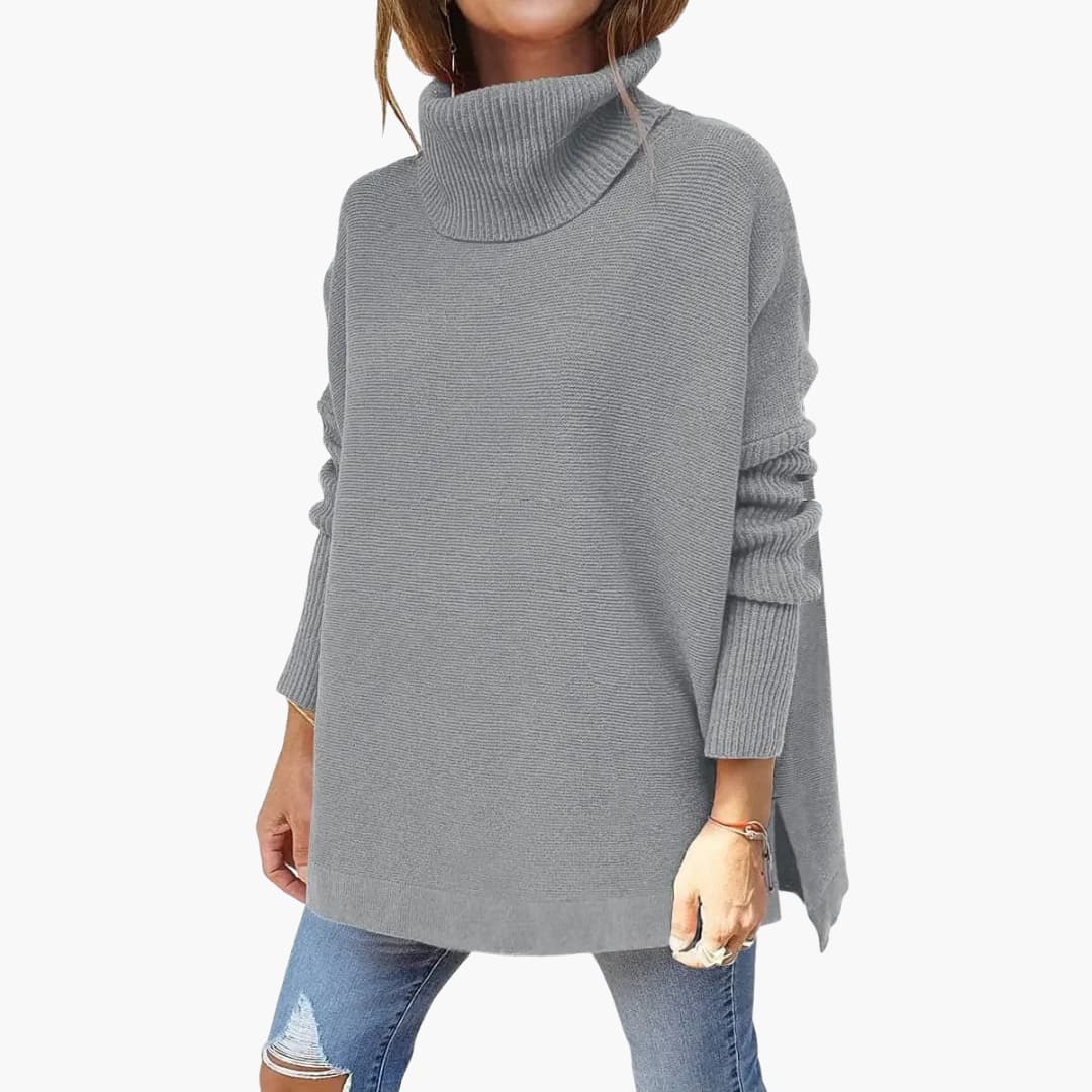 Women's Turtleneck Knit Sweater with Oversized Fit - photo 9