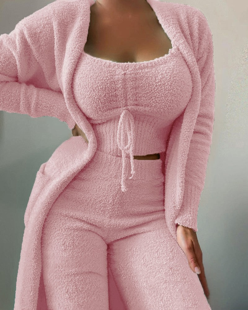 Zita - Women's Three-Piece Lounge Set with Cardigan