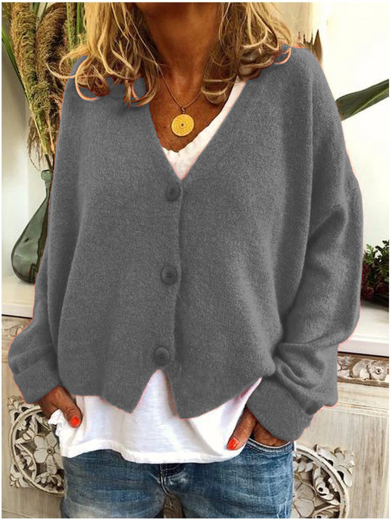 Women's Relaxed Button-Up V-Neck Cardigan - photo 13