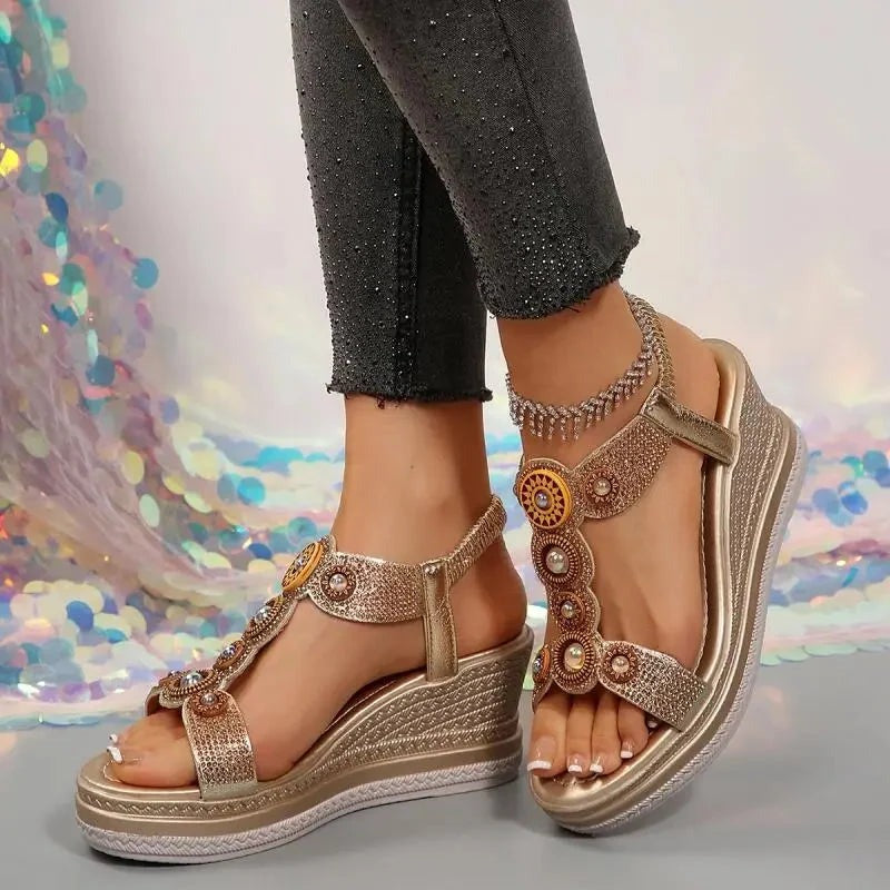 Vida - Women's Gem Wedge Sandals - photo 5