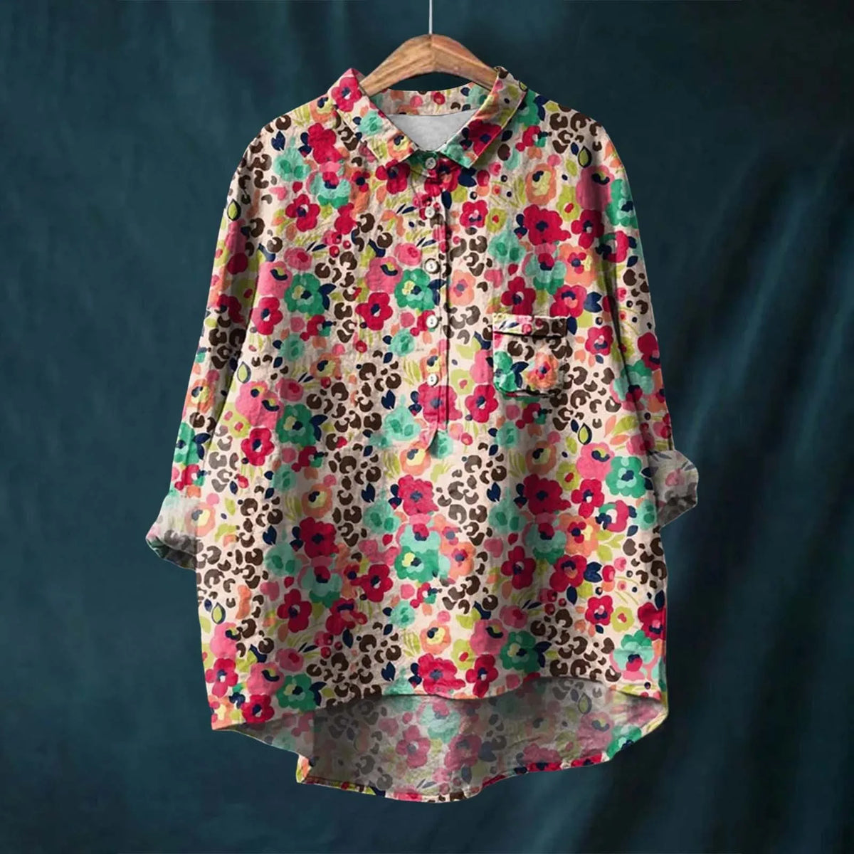 Roxana - Women's Floral Shirt with Button Front