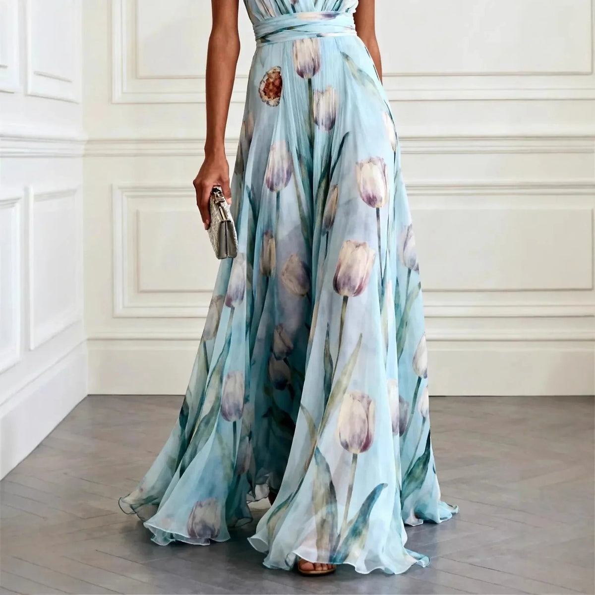 Quinn - Women's Floral V-Neck Wedding Guest Maxi Dress - photo 5