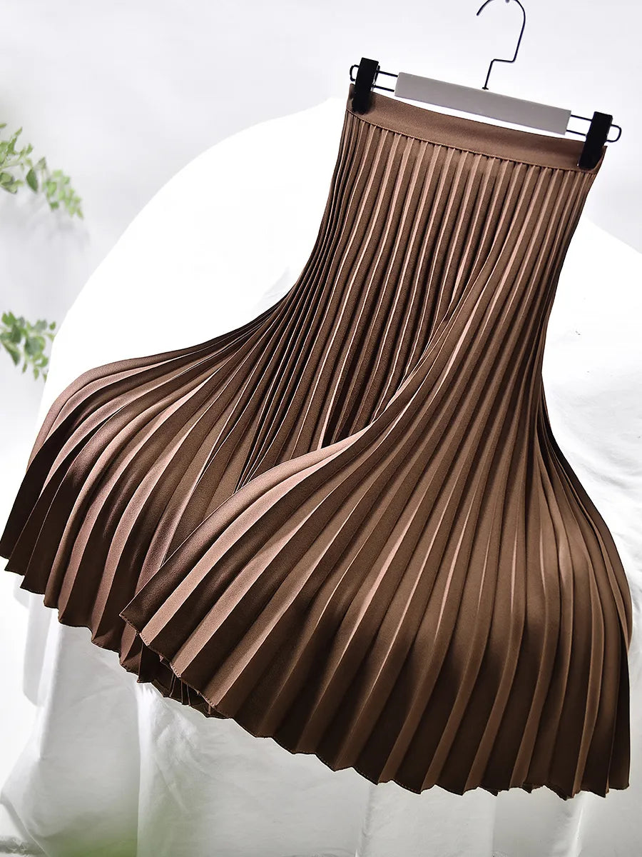Jupe Midi Plissée Élégante pour Femme