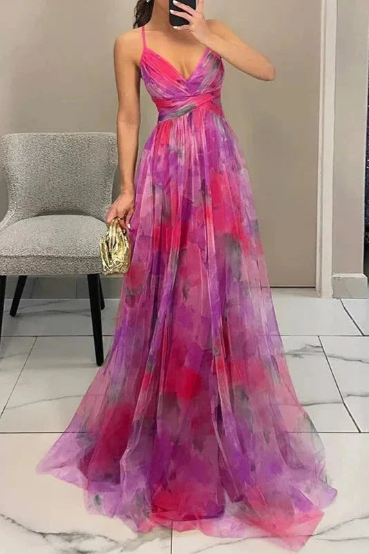 Women's Wedding Guest Floral Maxi Dress with Pleated Skirt - photo 13