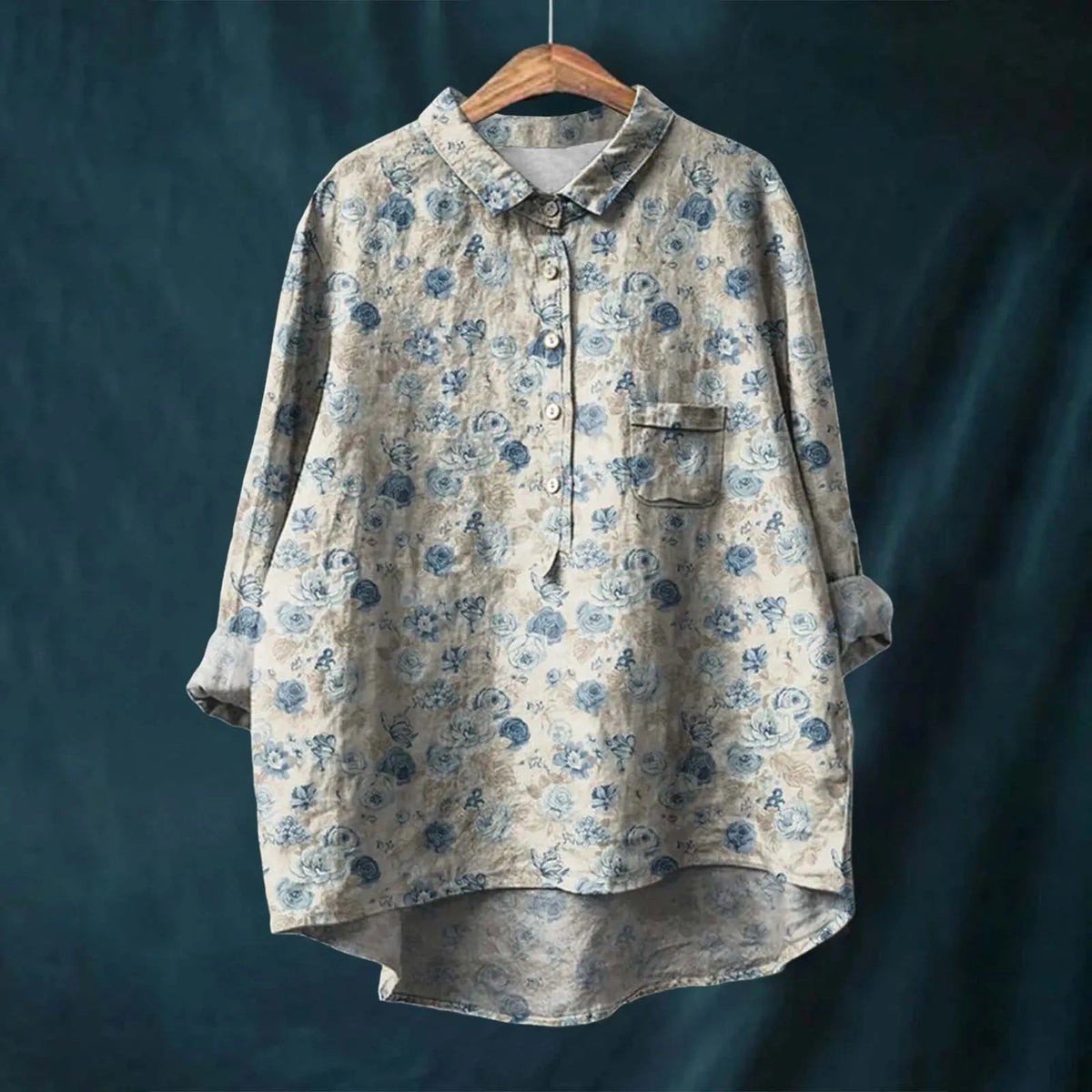 Lena - Women's Floral Shirt with Button Front