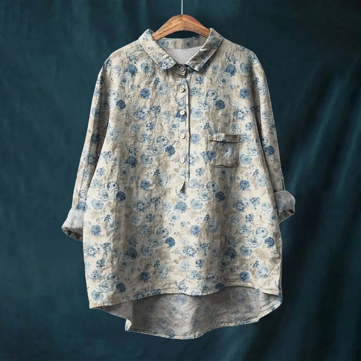 Roxana - Women's Floral Shirt with Button Front