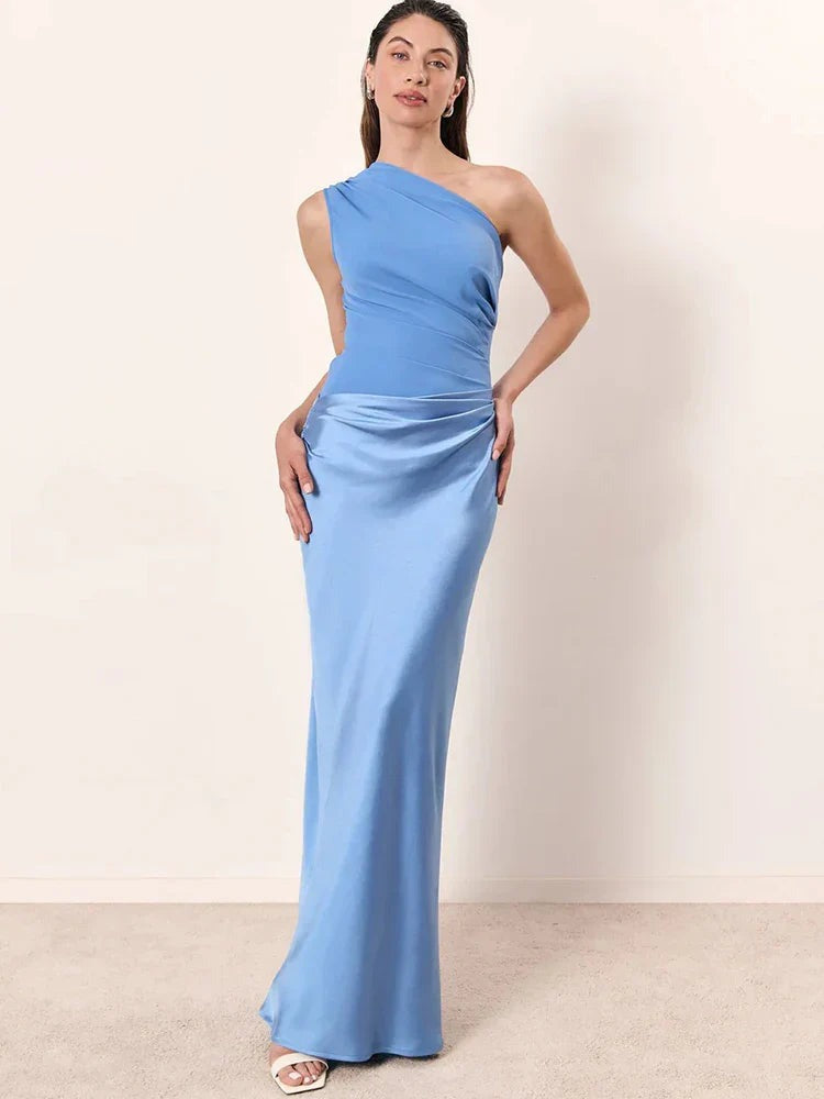 Eliza - Women's One-Shoulder Patchwork Maxi Dress - photo 2
