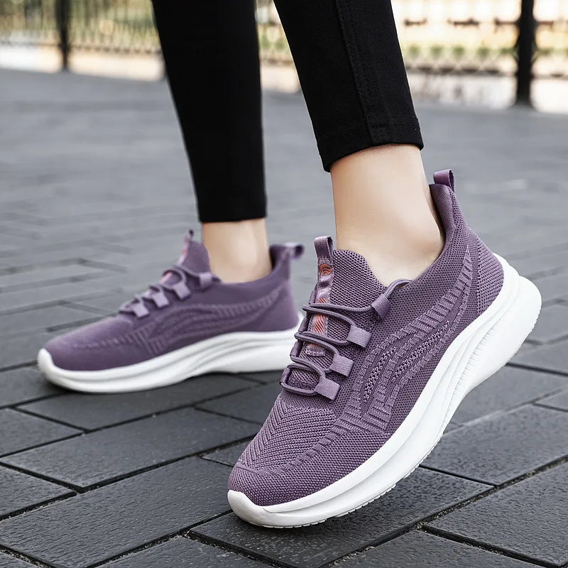 Hands-Free Cozy Knit Walking Shoes — Stretch Comfort for Bunions, Swollen Feet & Sensitive Soles. No Bending. No Slipping.