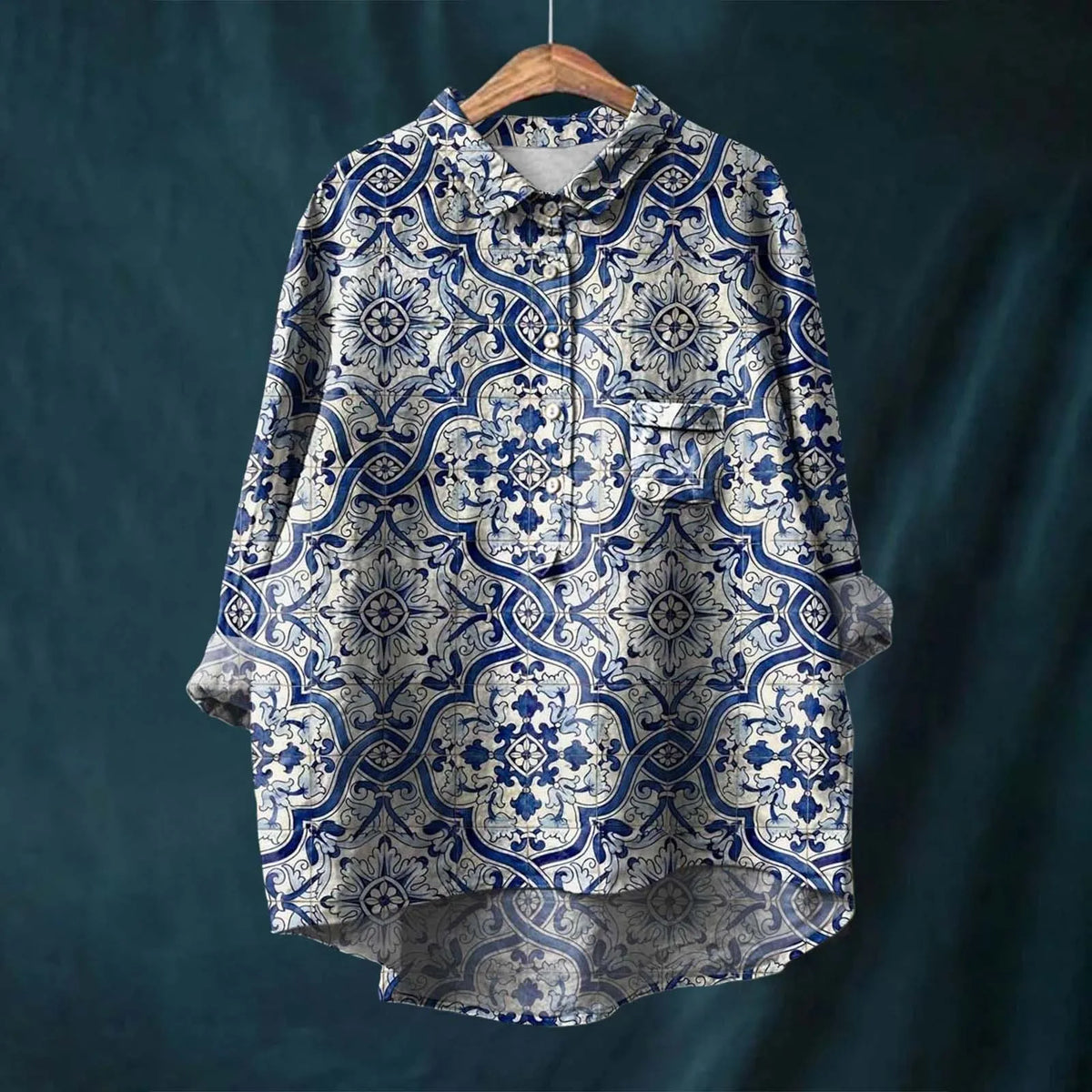 Roxana - Women's Floral Shirt with Button Front