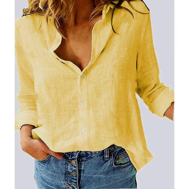 Scarlett - Women's Relaxed Bird-Print Button-Up Blouse - photo 5